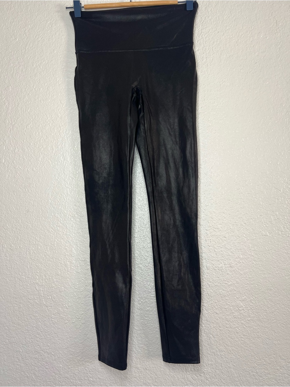 SPANX Black Faux Leather High-Waist Leggings